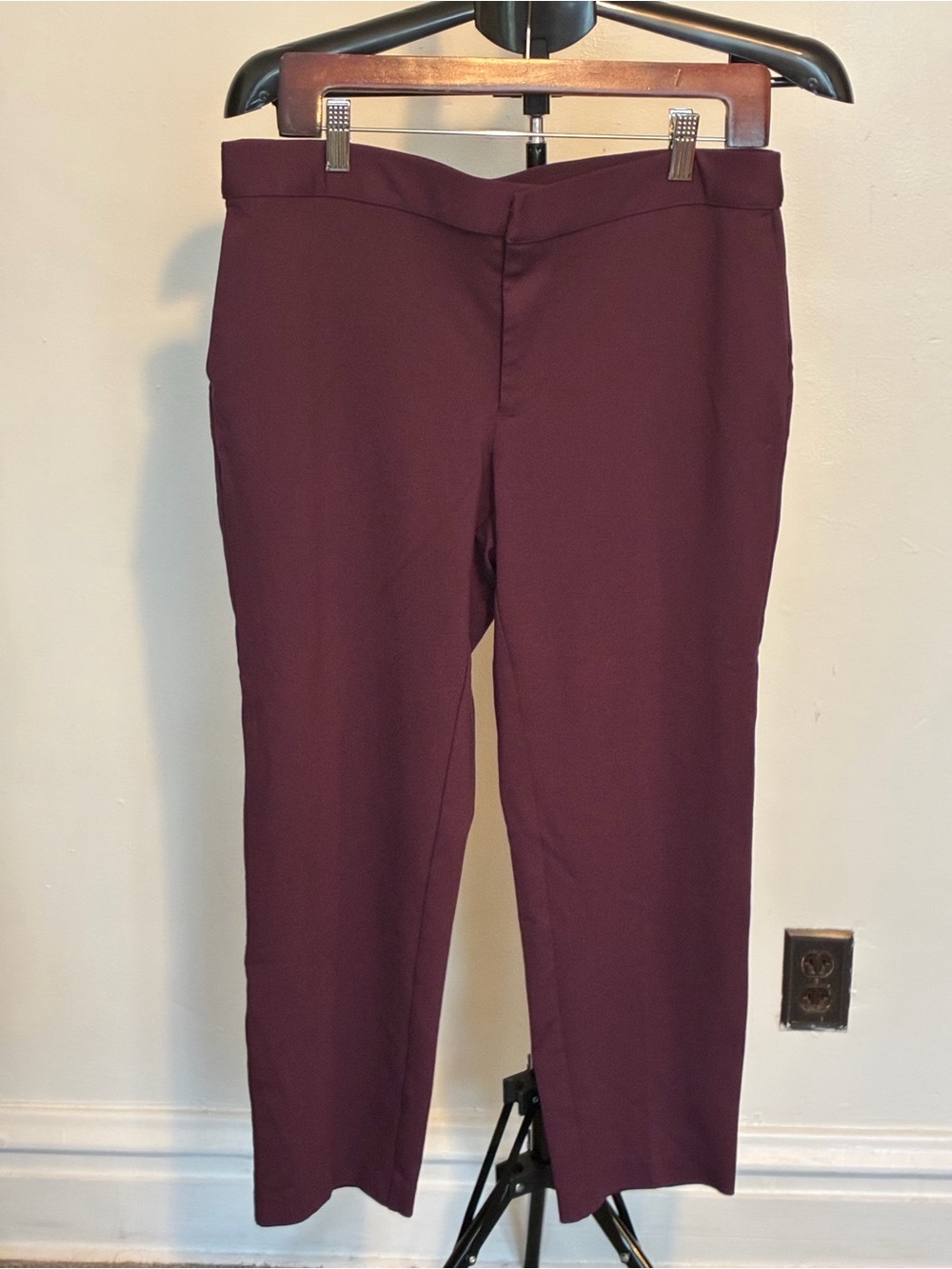 J.Jill Wherever Collection knit ankle pants berry plum purple size medium petite
